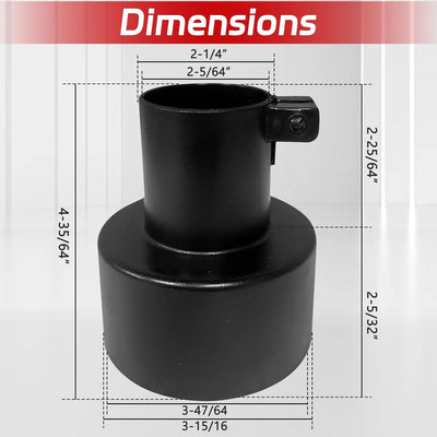 Adaptador manguera polvo 2-1/4 a 4 pulg con sujeción