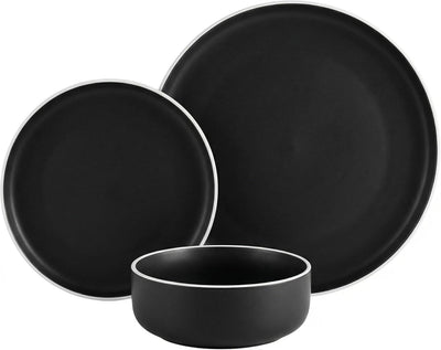 Set 12 Pzas Vajilla Redonda Porcelana Resistente Astillas
