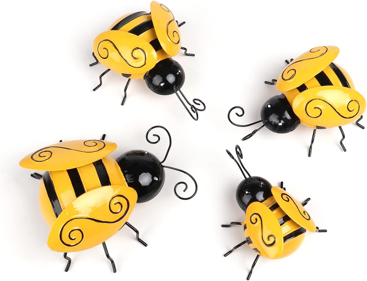 Escultura abeja metal para pared y jardín pack 4