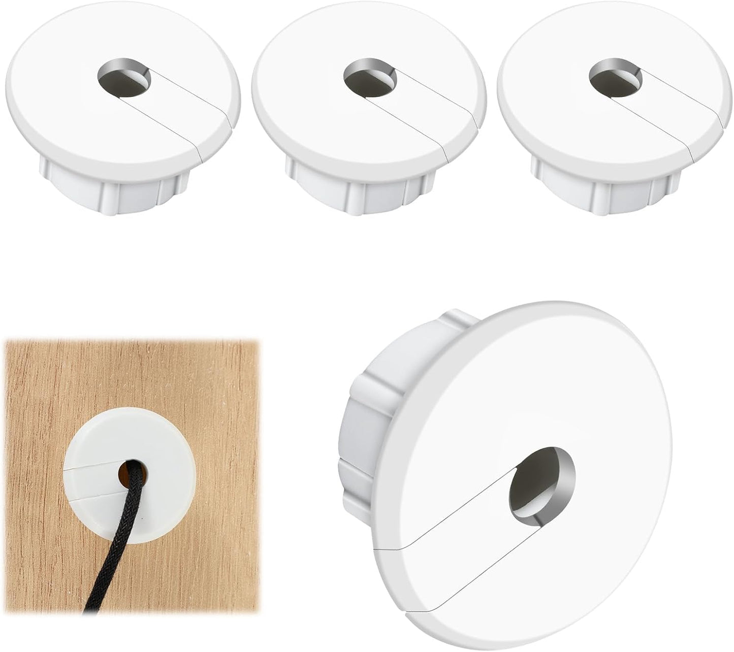 Kit 4 Ojales Plástico Pared 1pulg Cubierta Cables