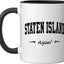 Taza cerámica Staten Island Design College Nueva York negra/blanca