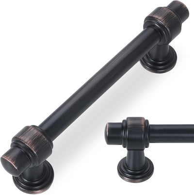10 Manijas Gabinete Cocina Bronce Aceitado 3pulg Tiradores Dorados