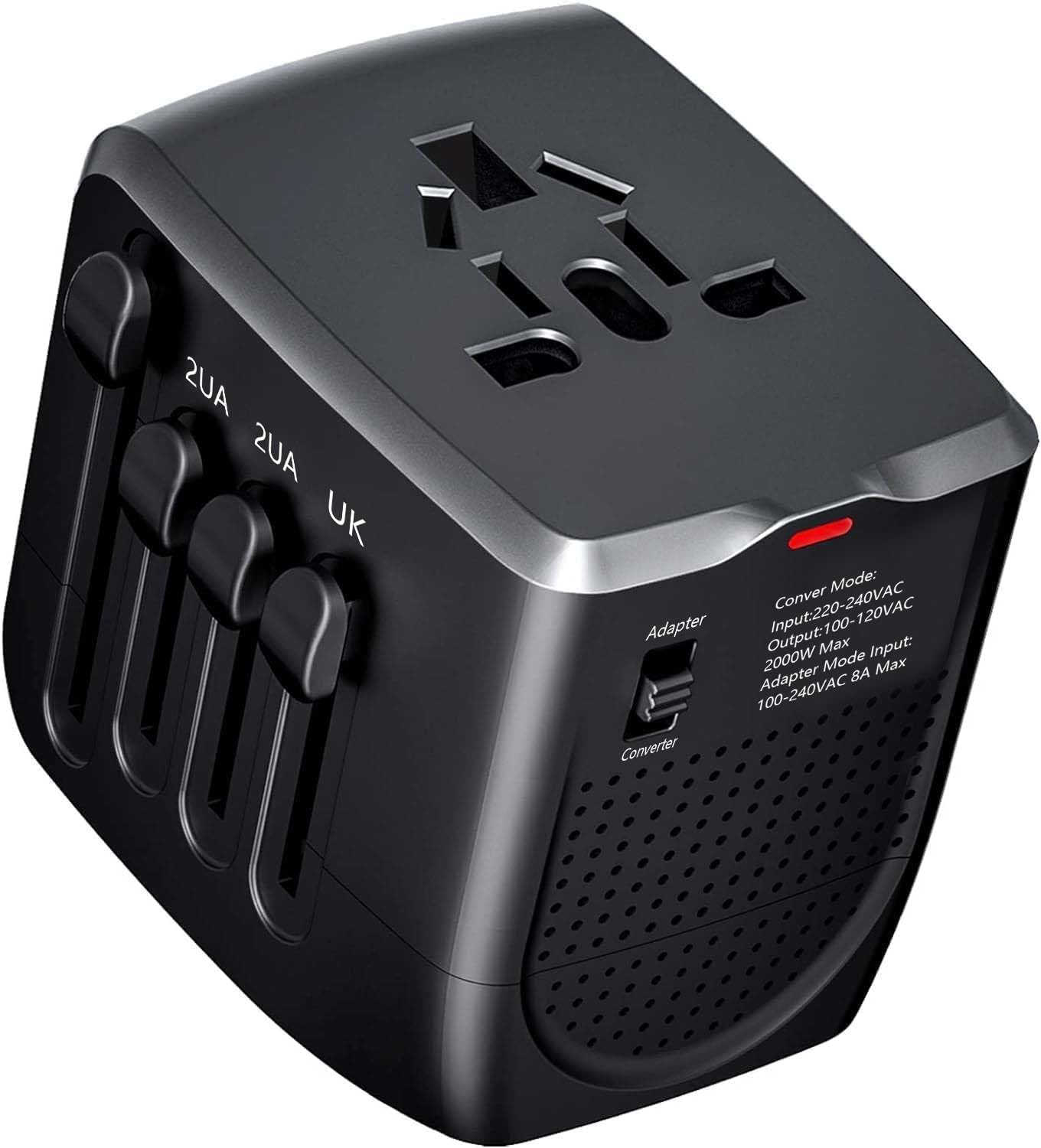 Adaptador internacional 230V a 120V para planchas y celulares