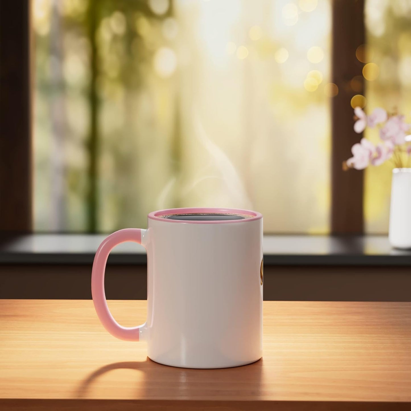 Taza Cerámica Ilustración Surreal Rosa/Blanco