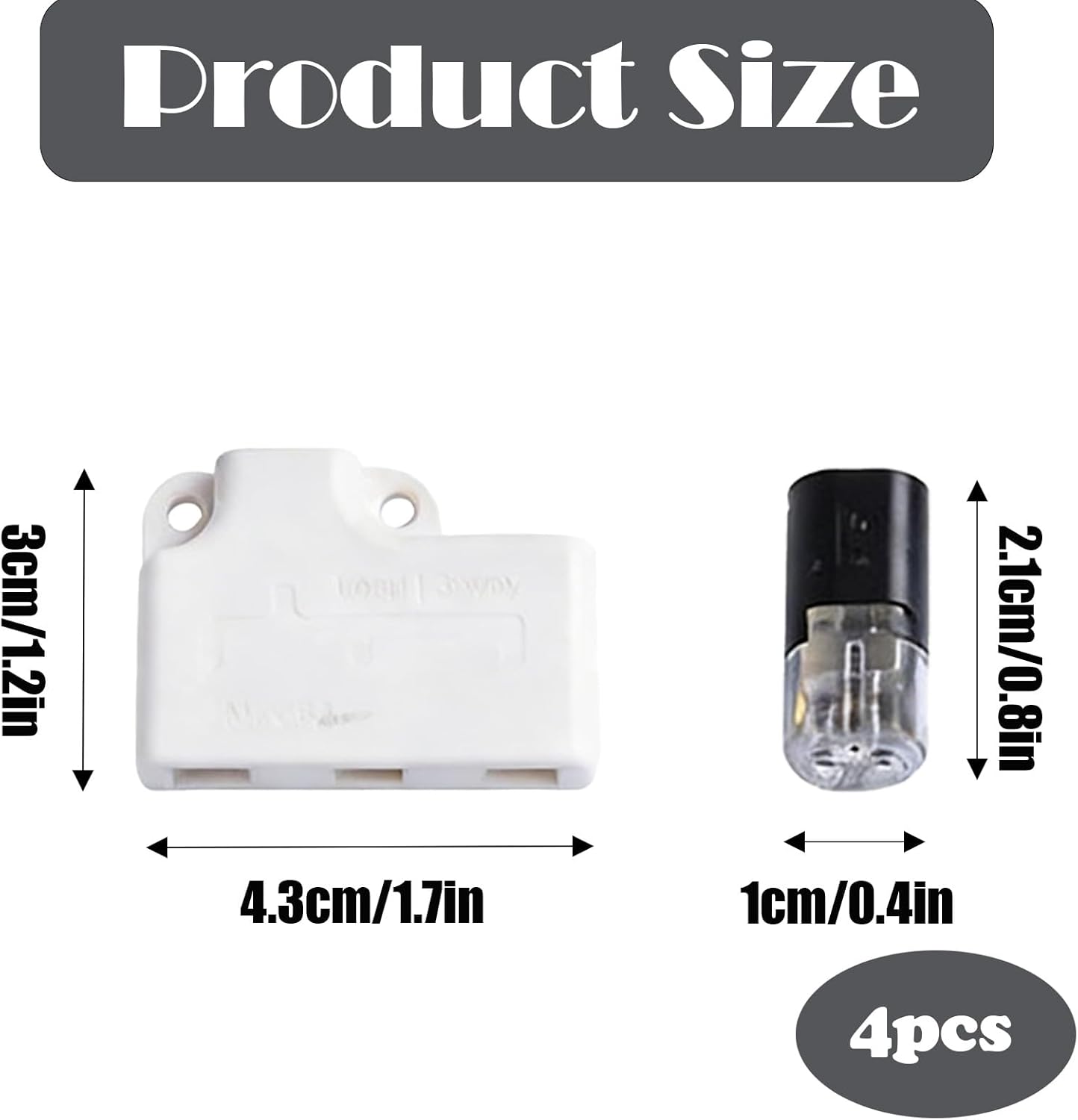 Conectores enchufe doble 4 Pzas divisor 1-3 impermeable 2 pines LED