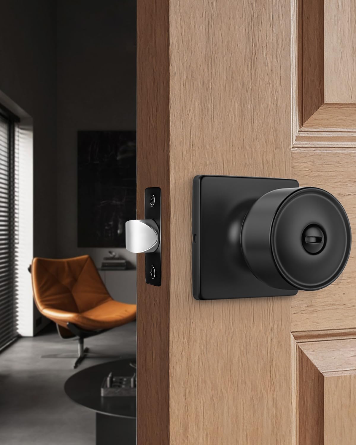 Perillas puerta interior negro mate cuadradas set 10