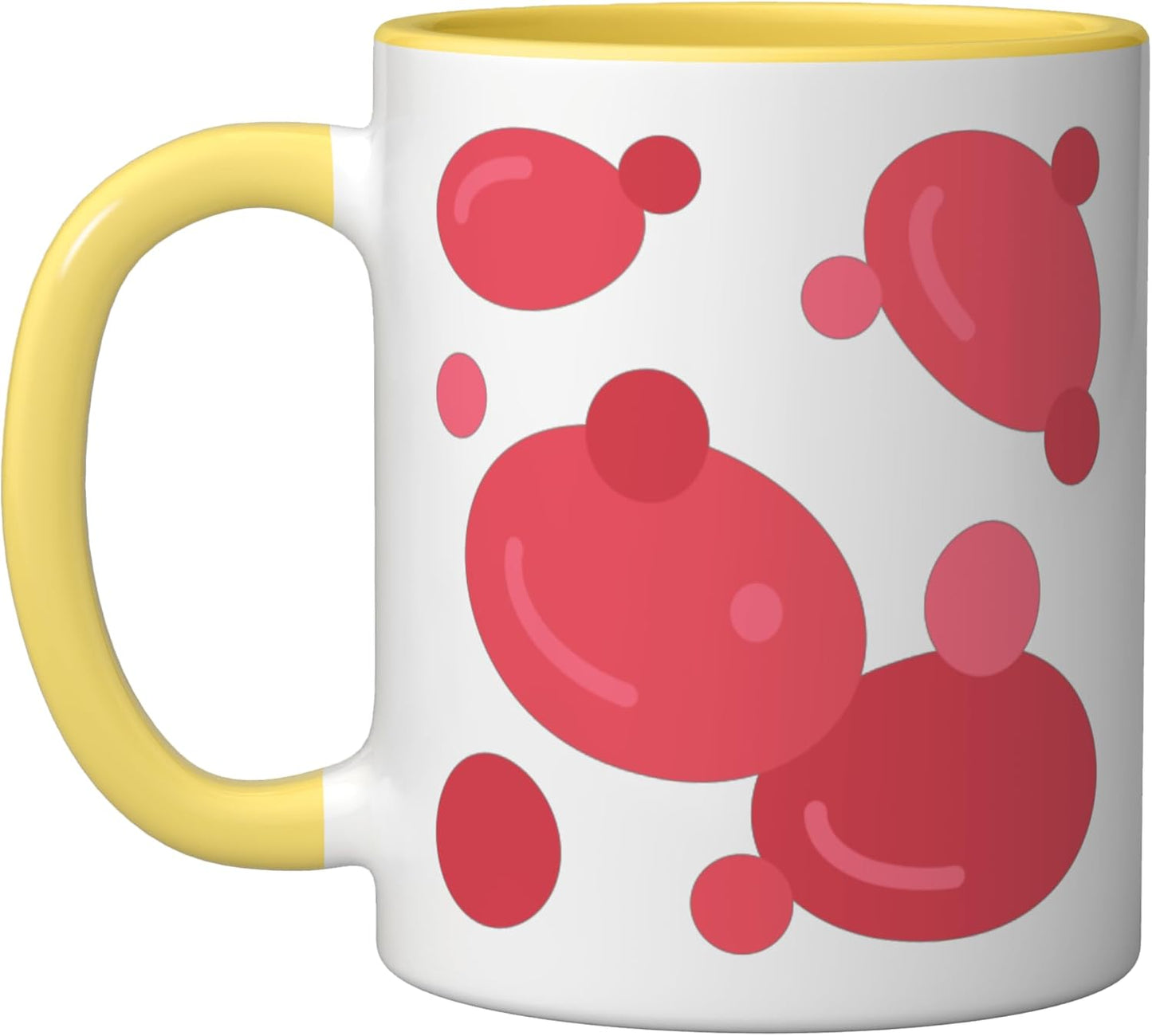 Taza cerámica de hierro globulo rojo hemoglobina amarillo/blanco