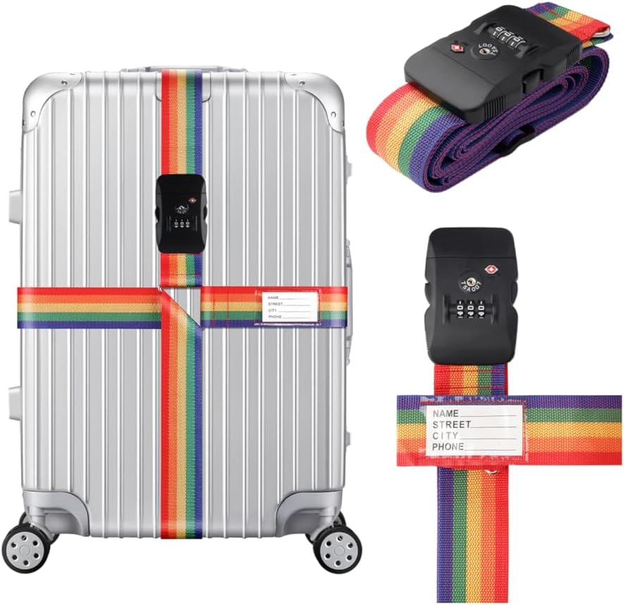 Correas equipaje TSA cerradura combinación arco iris