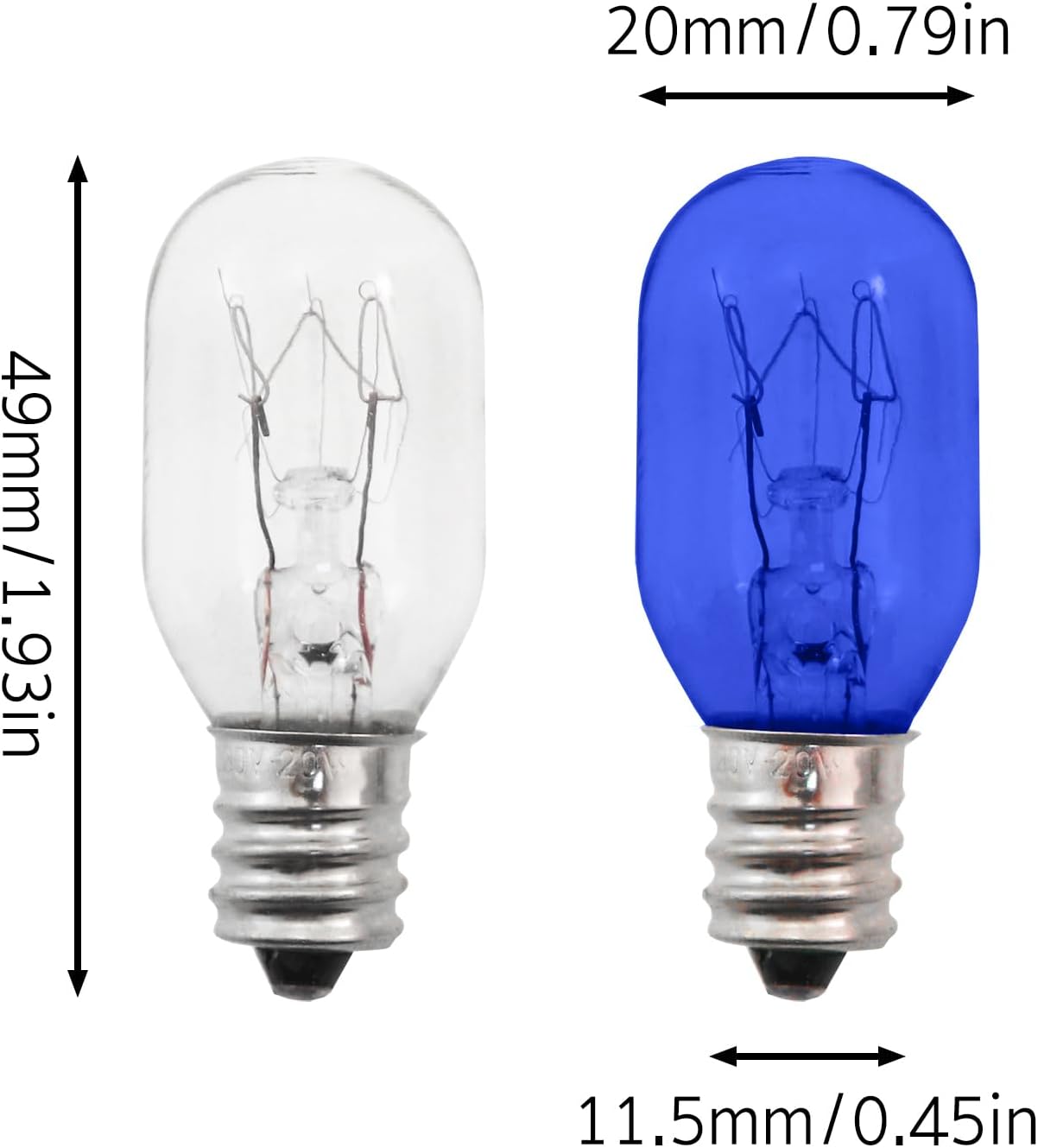 4 Bombillas Espejo 20W E12 Base Vela Doble Cara Azul