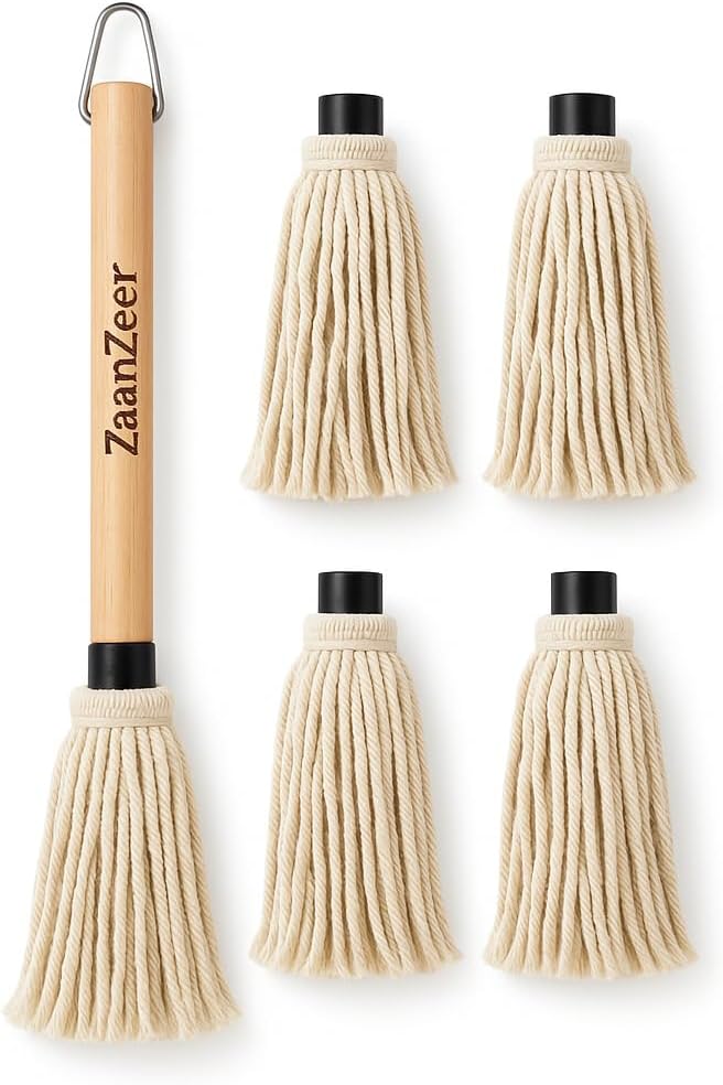 Cepillo barbacoa 4 cabezales algodón madera 18pulg