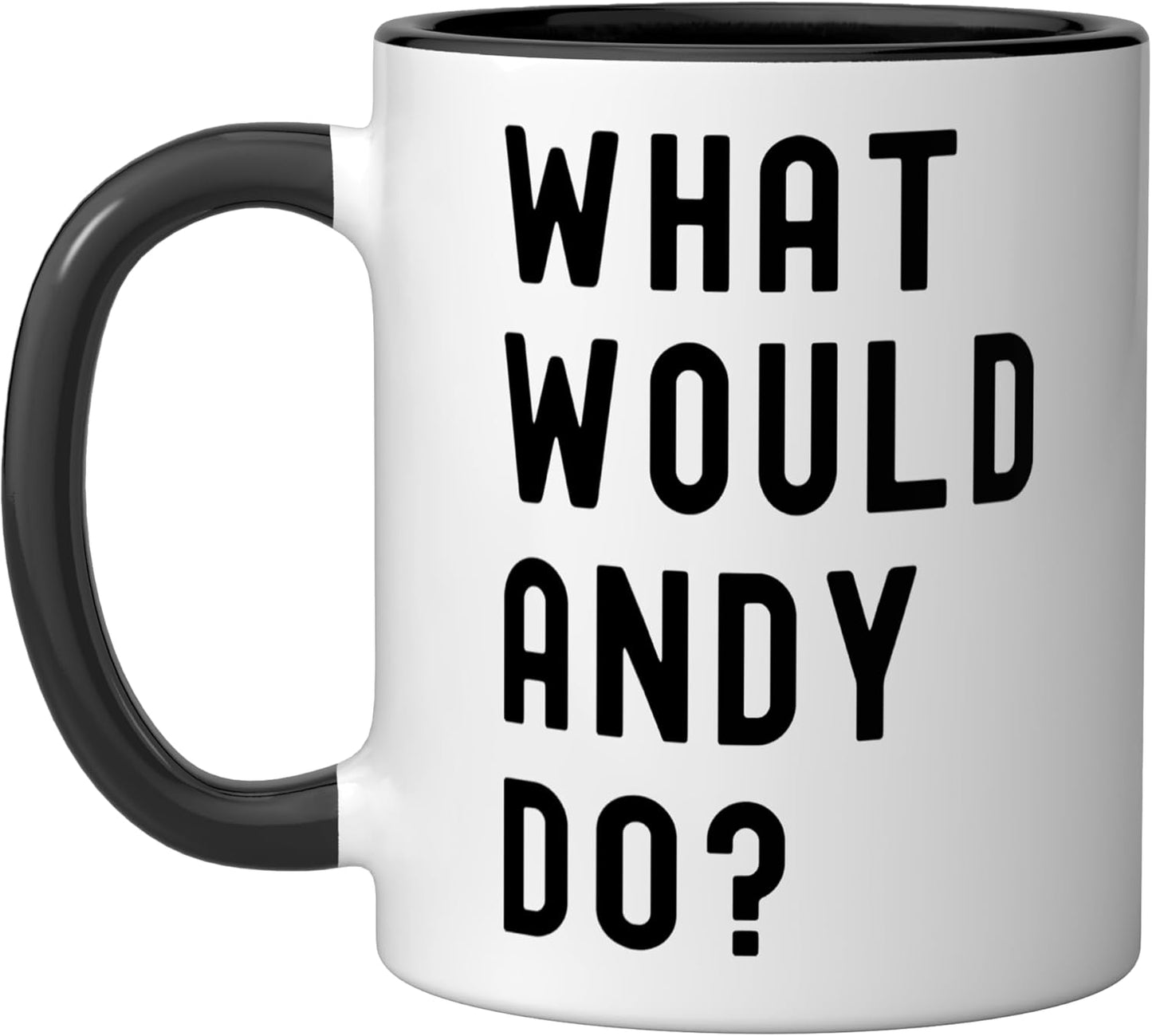 Taza de cerámica What Would Andy Do? Negro/Blanco