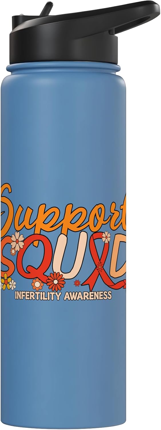 Botella de agua acero inoxidable aislada sin BPA naranja