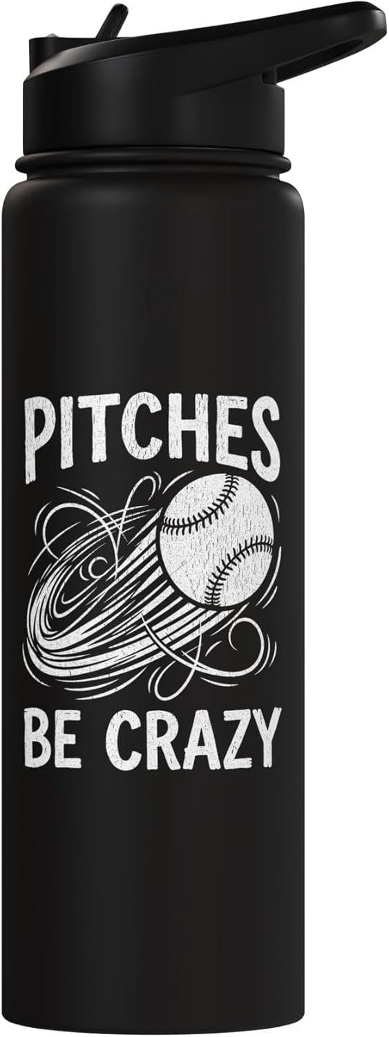 Botella de agua acero inoxidable aislada para béisbol