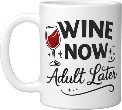 Taza Cerámica para Amantes del Vino Frase Humorística Blanco