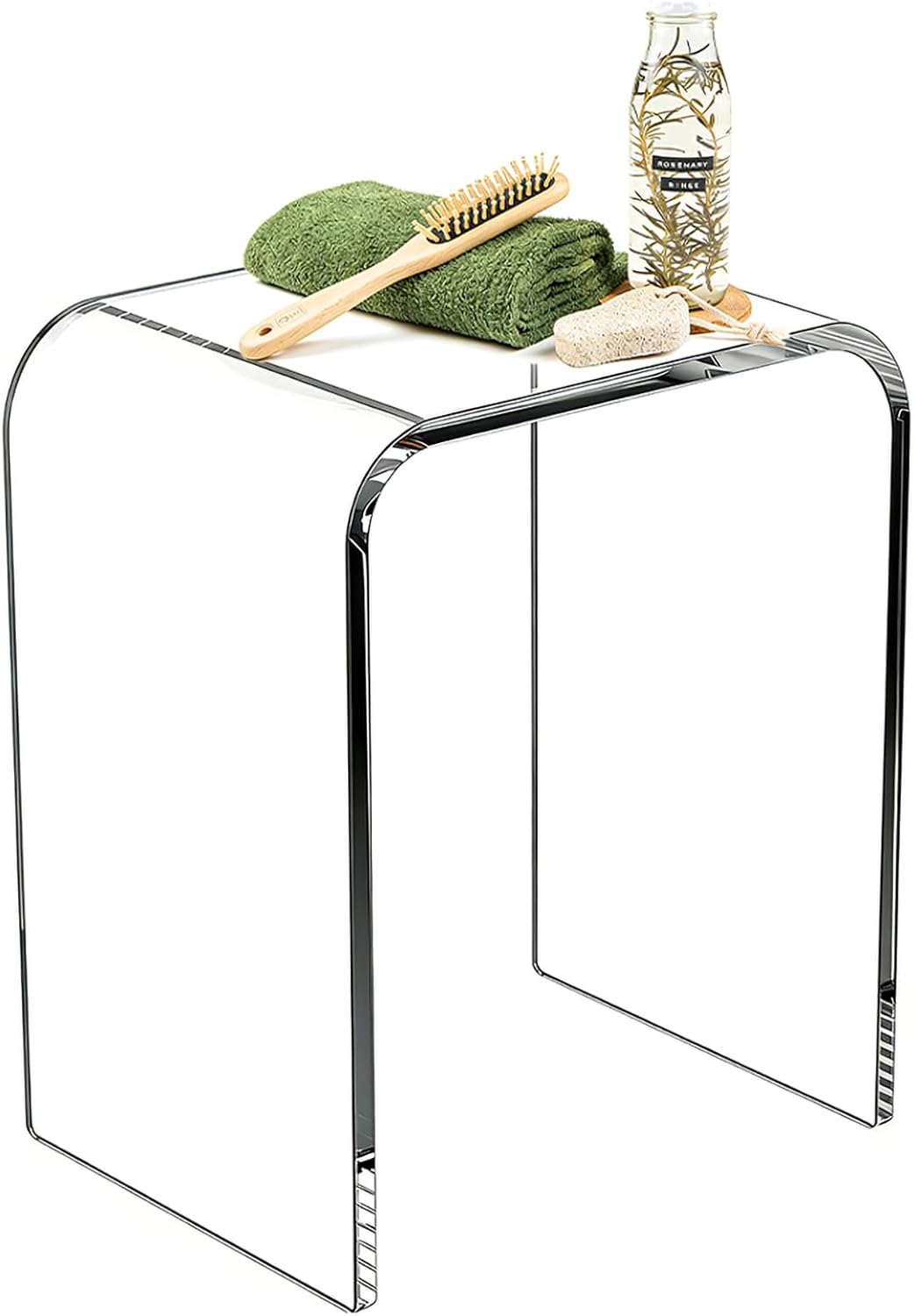 Taburete ducha acrílico transparente antideslizante 330lb