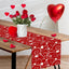 Camino mesa rojo corazón arabesco 13x72pulg