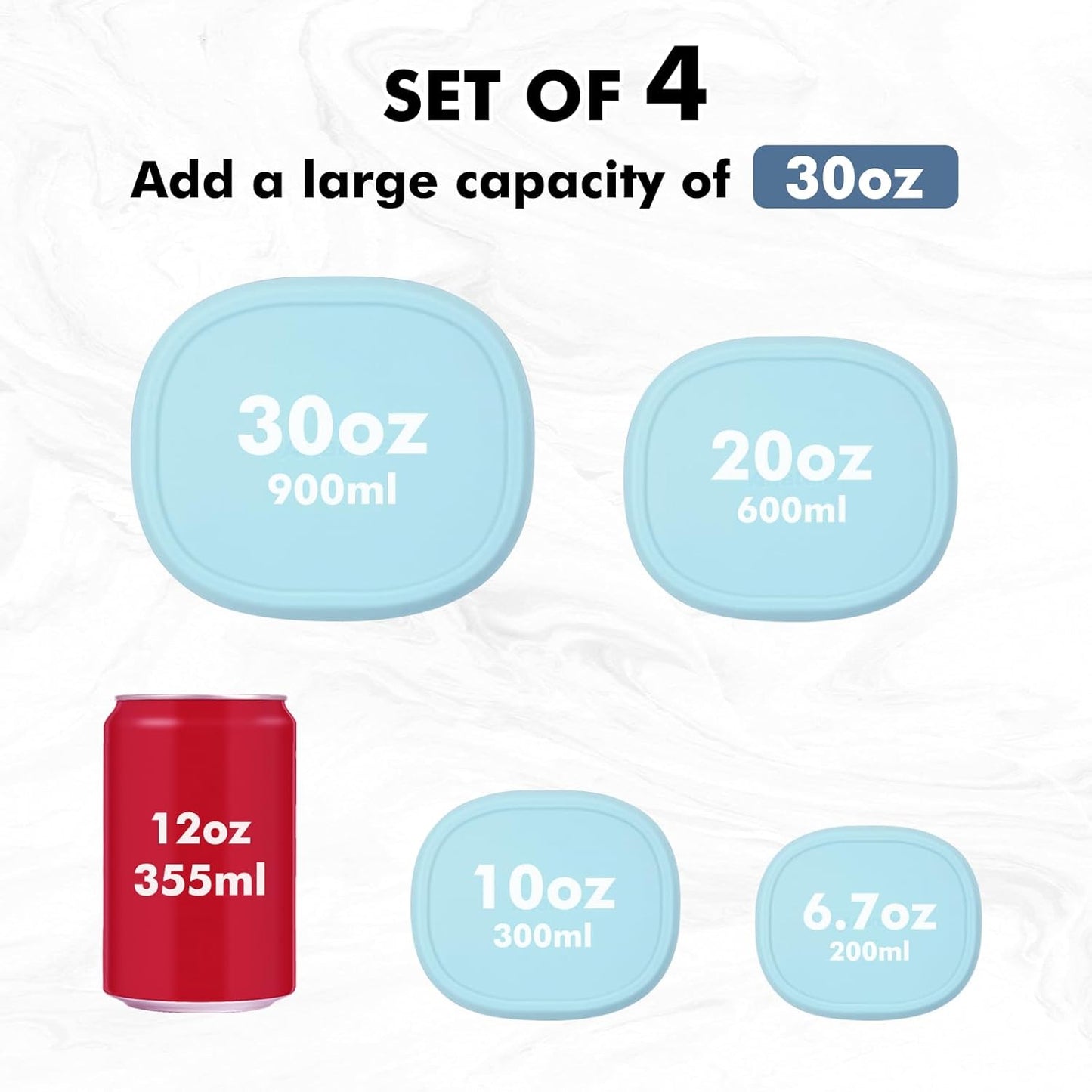 Set 4 Recipientes Silicón Caja Bento Acero Inox