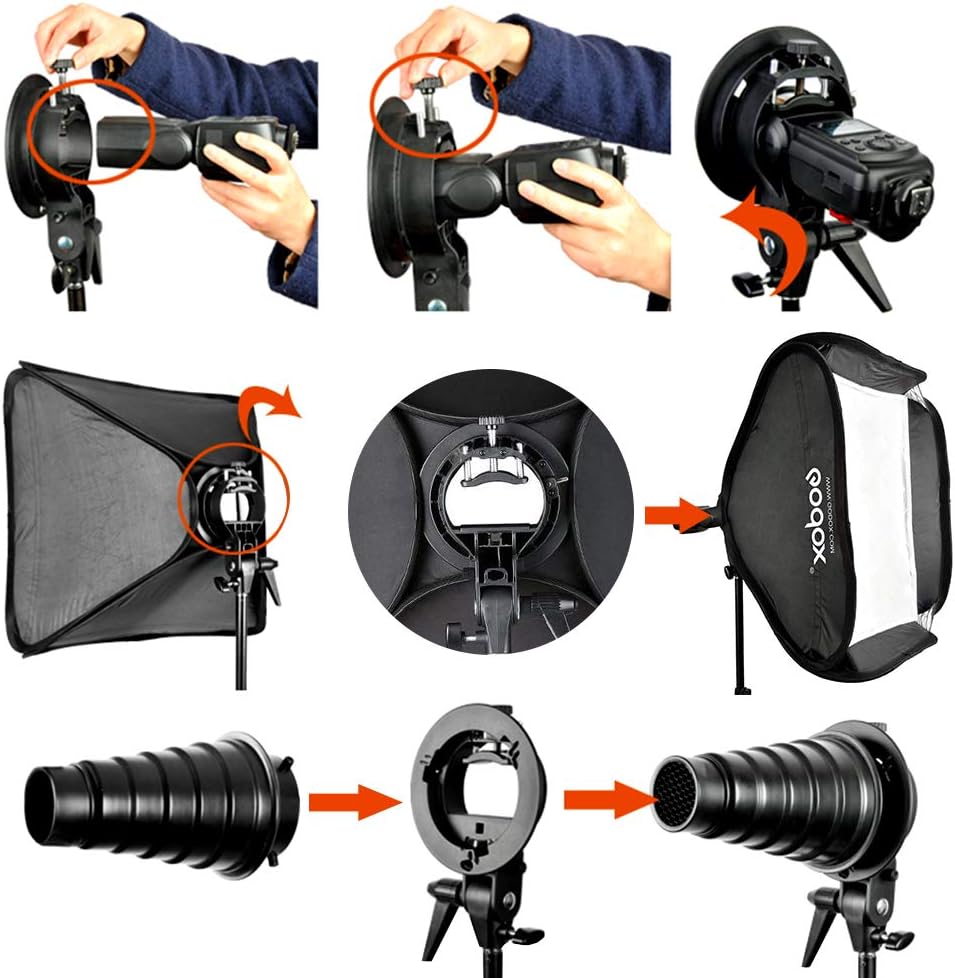 Caja luz plegable 31.5x31.5pulg con soporte tipo S para flash
