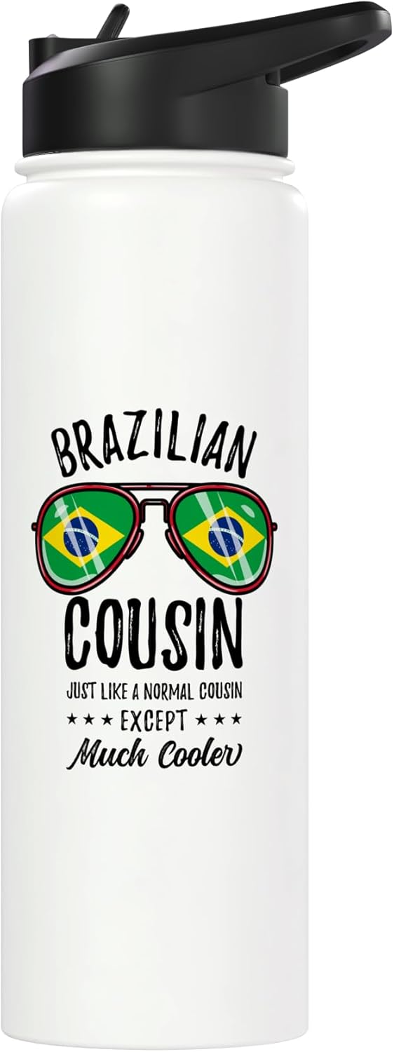 Botella de agua acero inoxidable aislada brasileña