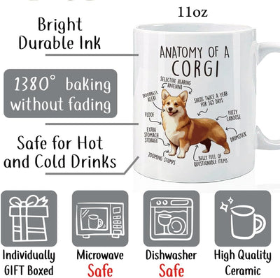 Taza Café Corgi Regalo para Amantes de Perros 11oz