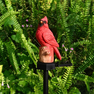 Figura pájaro rojo decoración jardín patio estatua exterior