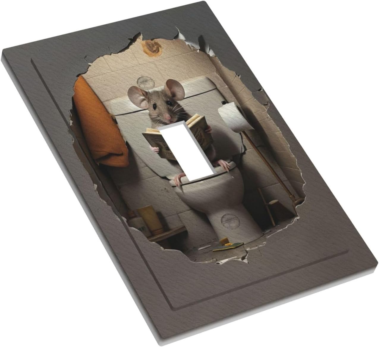 Placa decorativa interruptor luz con forma de mouse