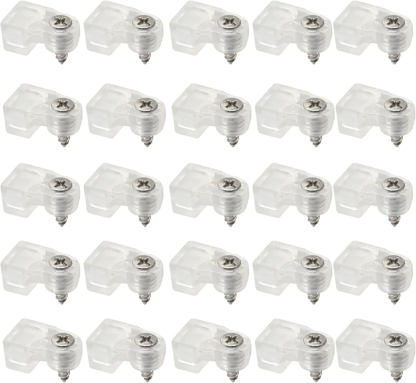 25 Clips Plástico Transparente para Vidrio Puerta Espejo