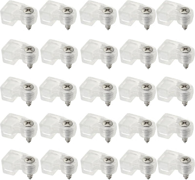 25 Clips Plástico Transparente para Vidrio Puerta Espejo