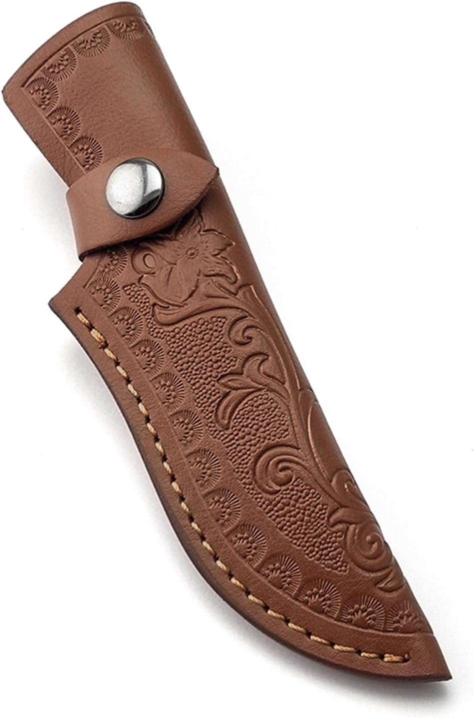 Funda cuero cuchillo fija con lazo cinturón y cierre EDC