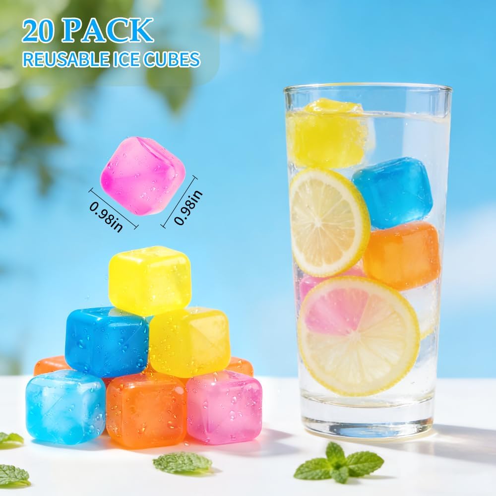 Cubos hielo plástico reutilizables paquete 20 coloridos
