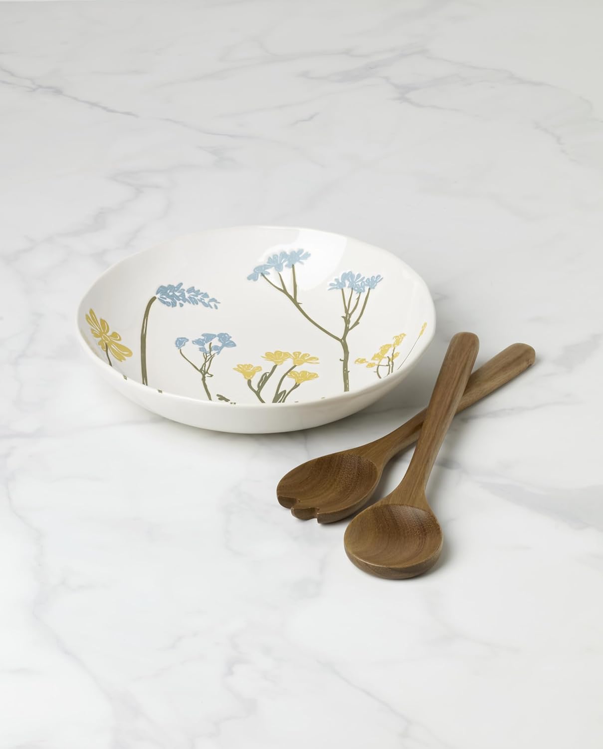 Set 3 Pzas Plato Comida Cerámica con Servilletas Madera