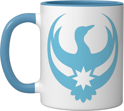 Taza de cerámica Rebel Loon Minnesota Simple azul y blanco