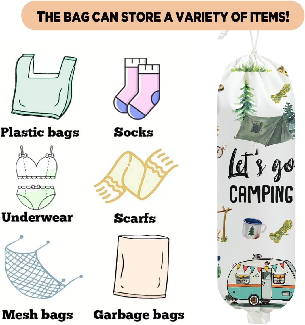 Organizador bolsas plásticas camping para cocina y almacenamiento