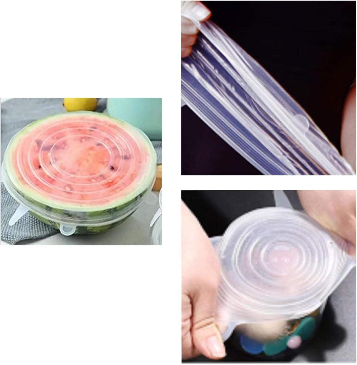 Juego de tapas de silicona rosa para almacenamiento de alimentos 2.36 a 7.68 pulgadas