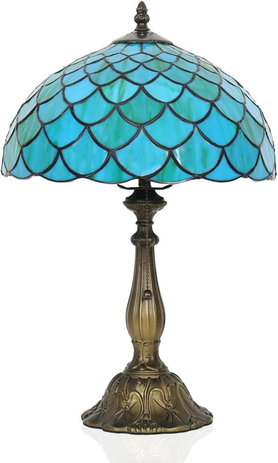 Lámpara vitral estilo escamas peces 12x12x19pulg