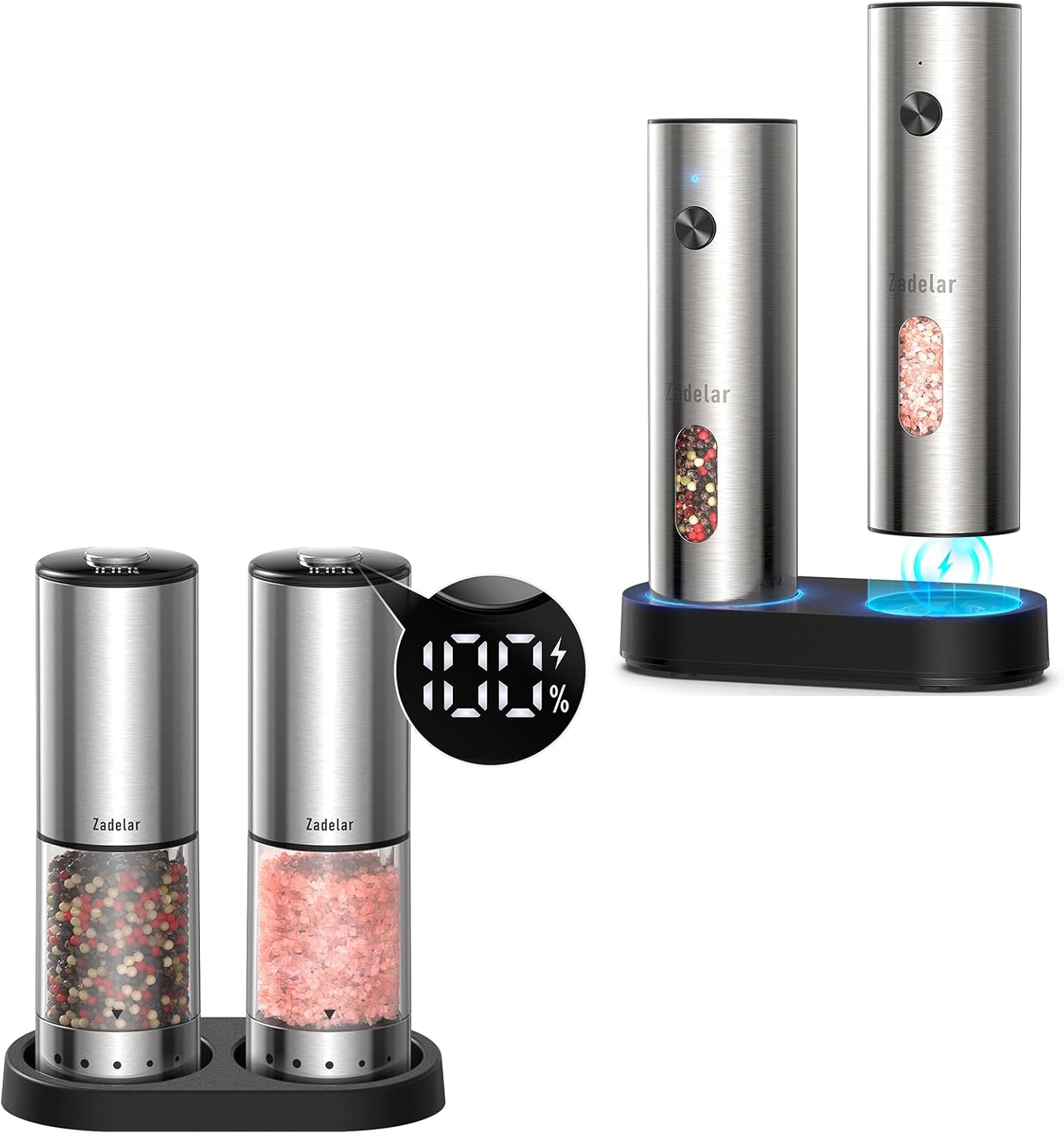 Set Molinillo Sal Pimienta Eléctrico Pantalla LED