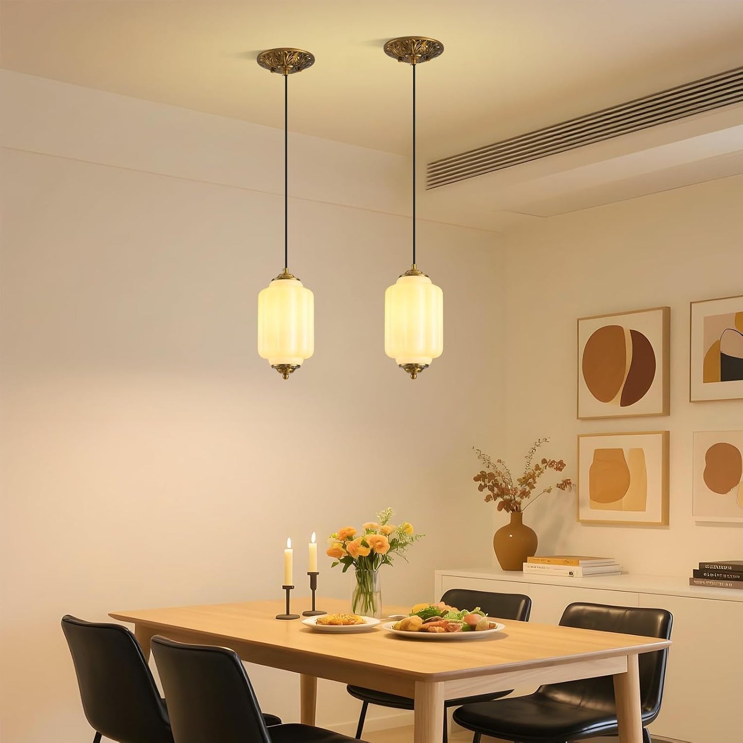 Lámpara colgante vidrio leche LED cocina comedor