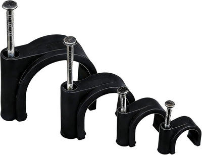 400 Clips Cable Negro Clavos Para Coaxial RG6 RG59 CAT6