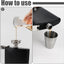 Pack 2 Frascos Acero Inox Negro Mate 8oz Con Embudos Taza