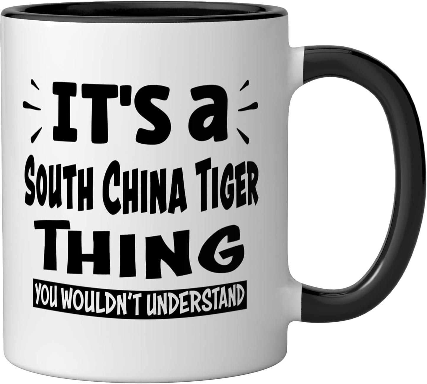Taza cerámica para amantes de animales estilo tigre del sur de china negro/blanco