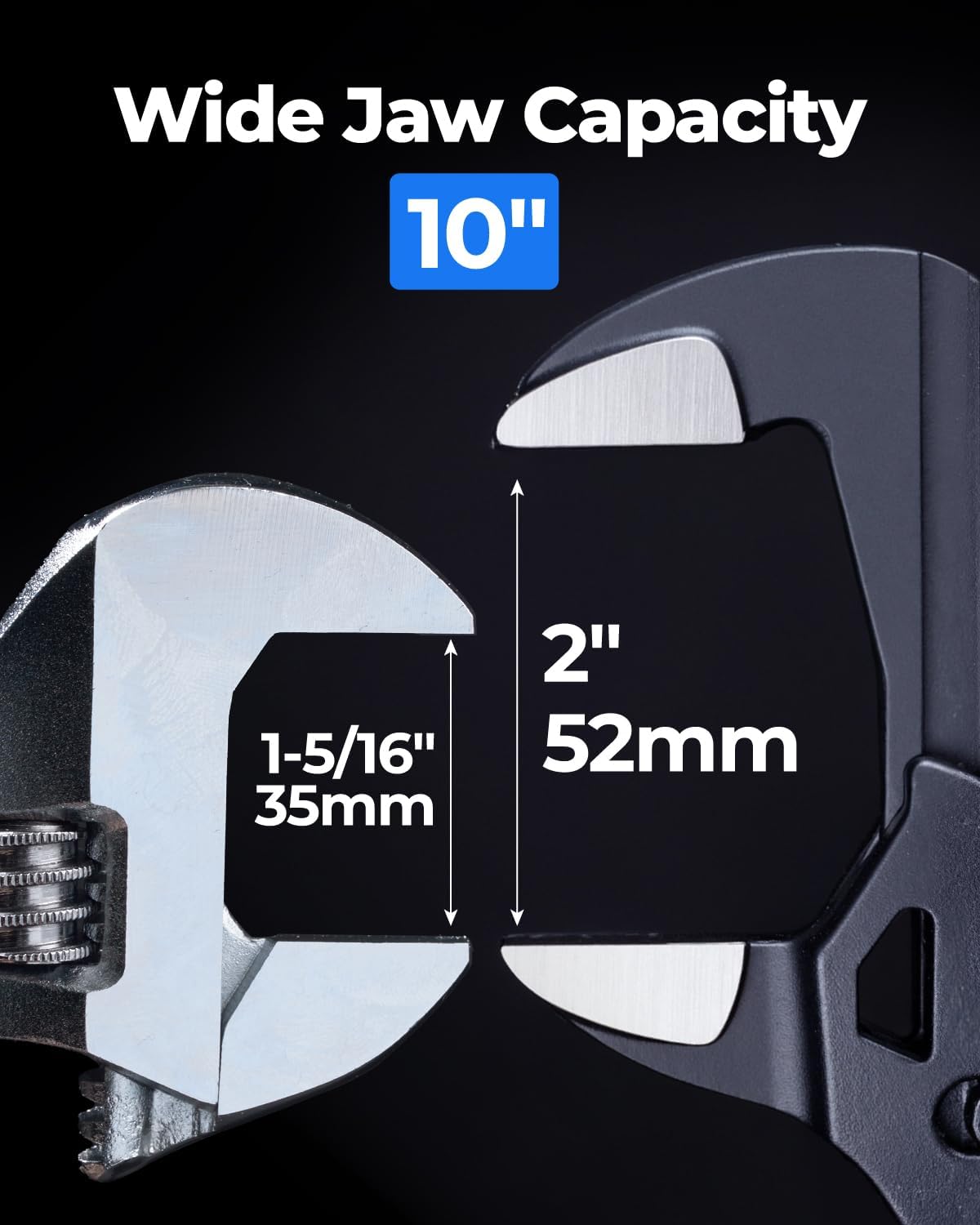 Llave ajustable CR-V 10pulg con alicates mandíbulas paralelas