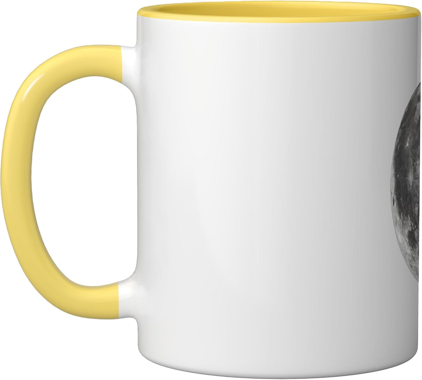 Taza Cerámica Ciencia Espacial Luna Llena Amarillo Blanco