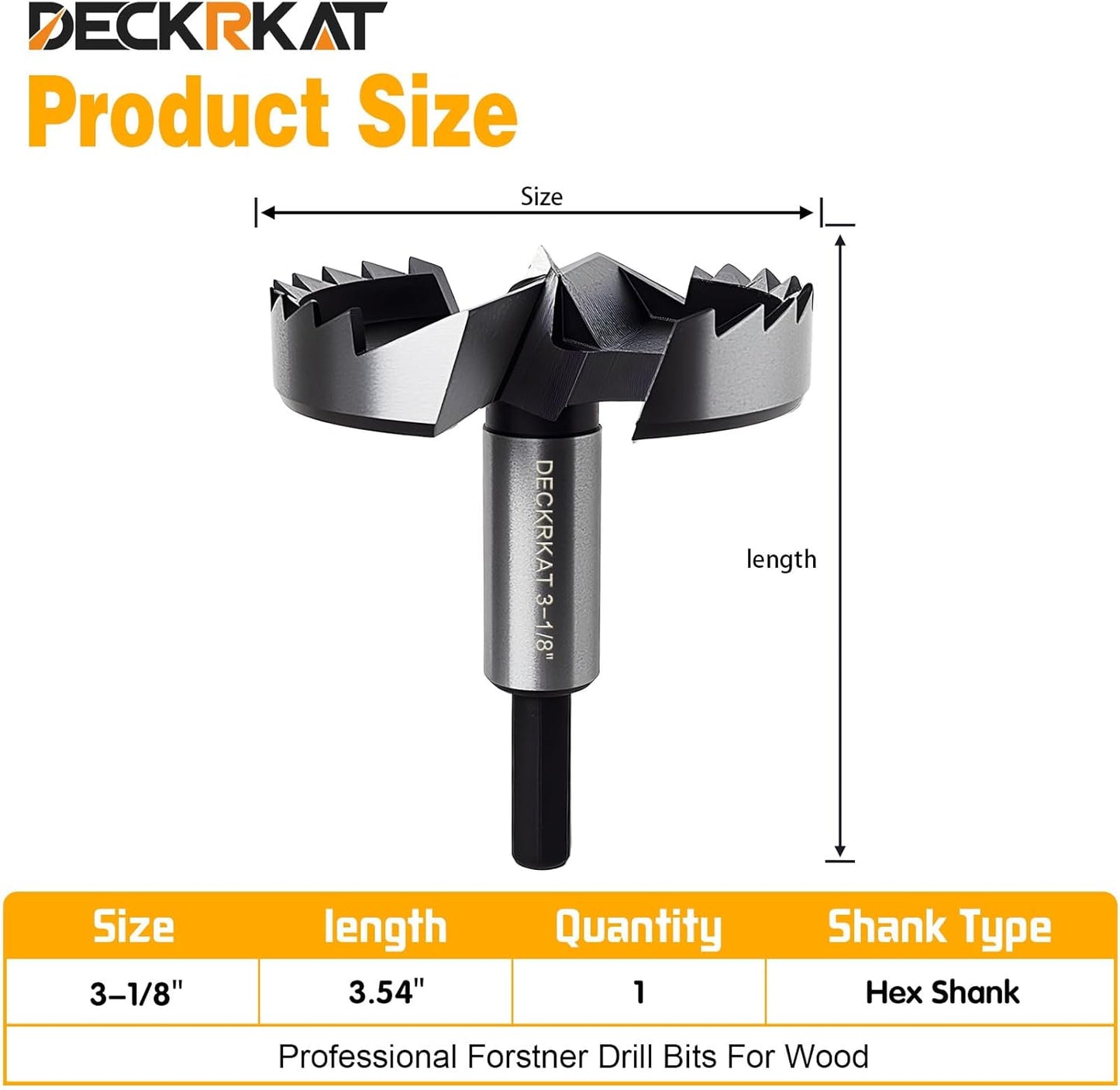 Brocas Forstner 3-1/8pulg para madera vástago hexagonal