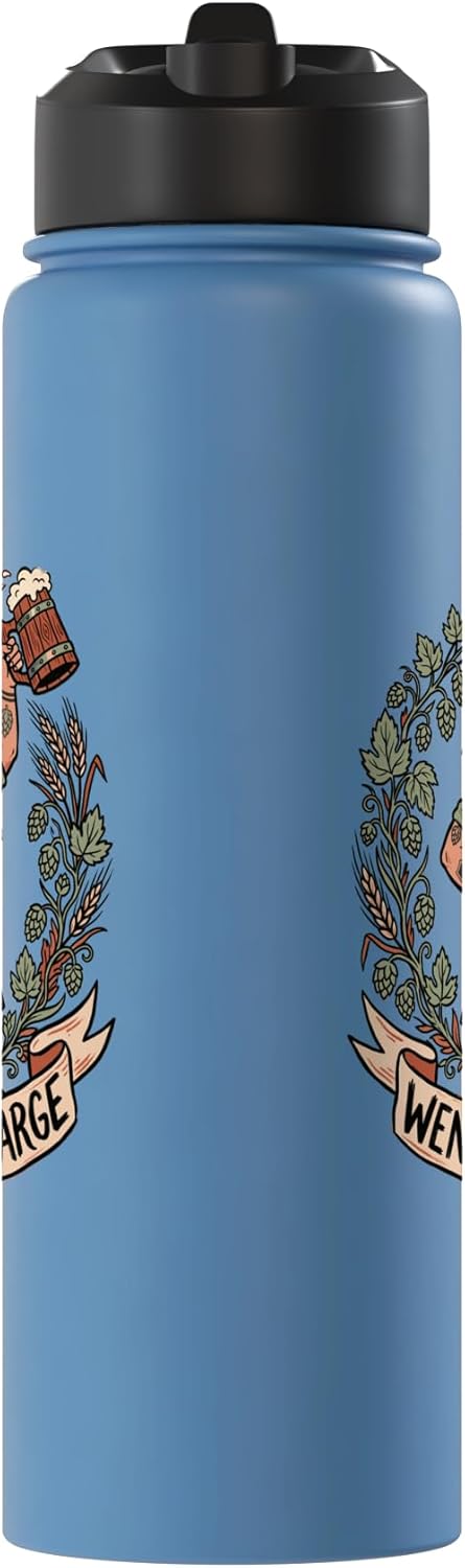 Botella agua acero inox aislada fiesta renacimiento