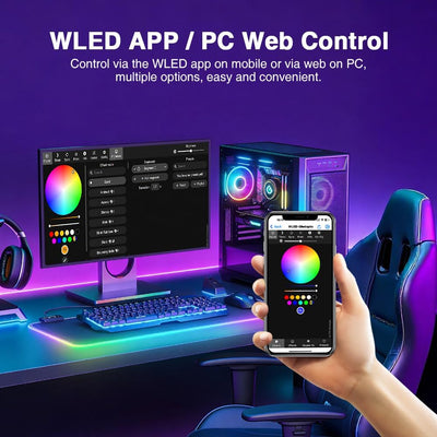 Controlador LED RGB ESP32 con relés y salidas dobles