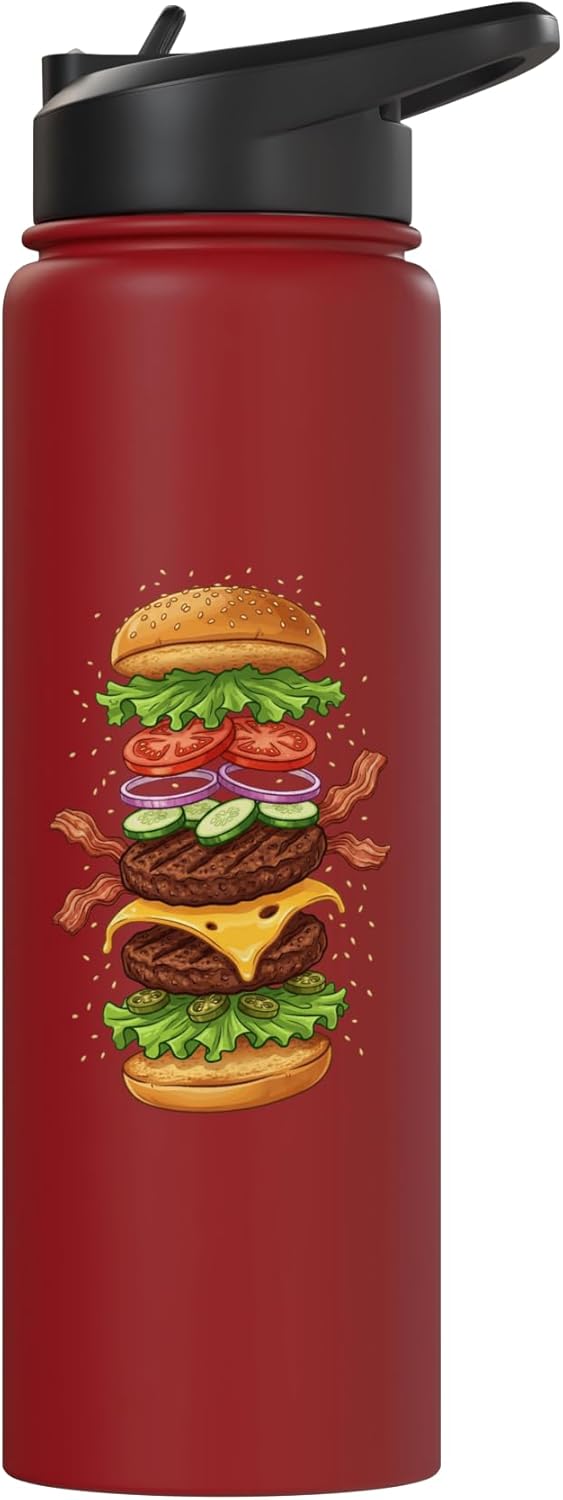 Botella térmica acero inox para amantes de hamburguesa