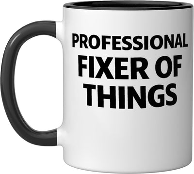 Taza cerámica para electricistas humorística negra/blanca