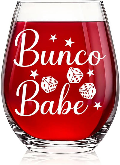 Copa de vino sin tallo para mujer Bunco, regalo de fiesta