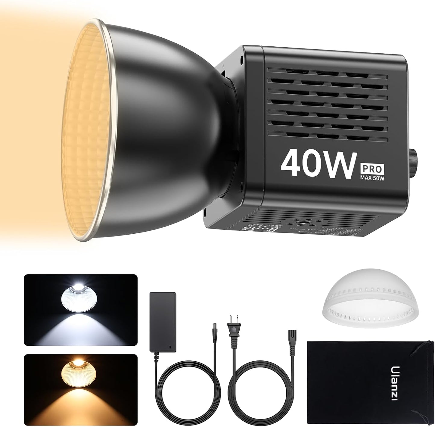 Luz LED portátil COB 2500K-6500K con batería 3400mAh