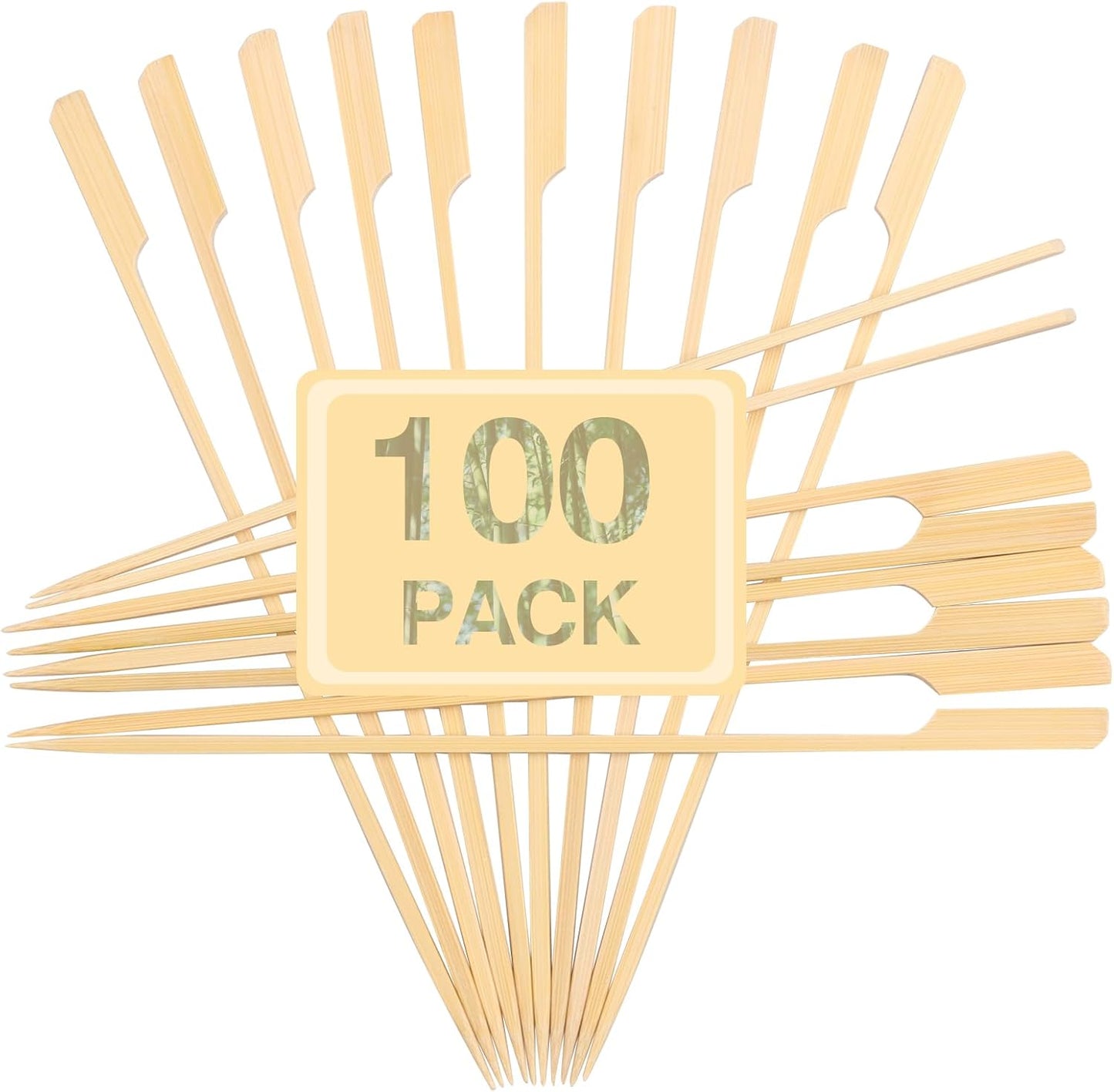 Brochetas bambú 10pulg para kebab asar planas 100uds